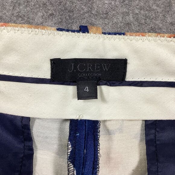 J. Crew Collection Silk Antique Floral Poppy Shantung Trouser Pants Size 4 - Picture 9 of 13